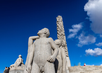 Fototapeta na wymiar angel statue, Vigeland, Frognerparken, Oslo, Norway