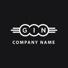 GIN letter logo design on black background. GIN creative initials letter logo concept. GIN letter design. 