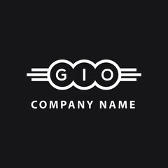 GIO letter logo design on black background. GIO creative initials letter logo concept. GIO letter design. 