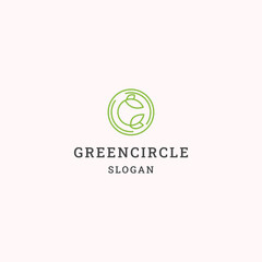 Green circle logo icon flat design template 
