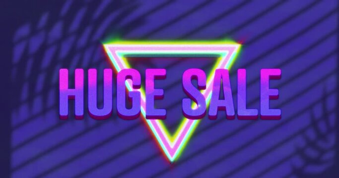 Animation of huge sale text over shadows