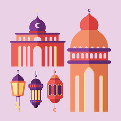 five eid mubarak icons