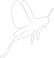 Grasshopper Silhouette. Isolated Vector Animal Template for Logo Company, Icon, Symbol etc 
