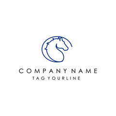 Illustration vector graphic of horse logo with lines perfect for horse racing, horse farm, etc