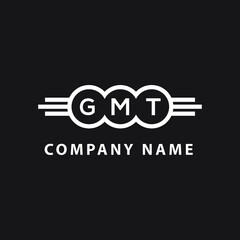 GMT letter logo design on black background. GMT  creative circle letter logo concept. GMT letter design.