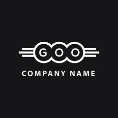 GOO letter logo design on black background. GOO  creative circle letter logo concept. GOO letter design.