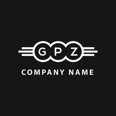 GPZ letter logo design on black background. GPZ  creative circle letter logo concept. GPZ letter design.