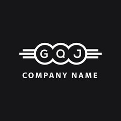 GQJ letter logo design on black background. GQJ  creative circle letter logo concept. GQJ letter design.
