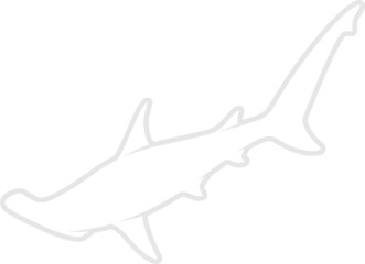 Hammerhead Shark Silhouette. Isolated Vector Animal Template for Logo Company, Icon, Symbol etc 