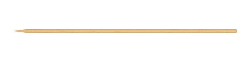 Wooden skewer with pointed tip. Disposable bamboo thin long skewer. Chopstick. Chinese food stick. Wooden toothpick. Isolated realistic vector illustration on white background. - 498454788