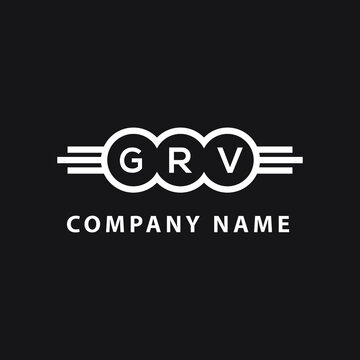 GRV letter logo design on black background. GRV  creative circle letter logo concept. GRV letter design.