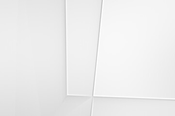 White 3d geometric background. Futuristic template. Premium abstract wallpaper with dark elements. Elegant backdrop. Trendy luxury relief minimalist design.  Design for poster, brochure, presentation.