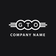GTO letter logo design on black background. GTO  creative circle letter logo concept. GTO letter design.