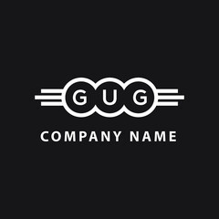 GUG letter logo design on black background. GUG  creative circle letter logo concept. GUG letter design.