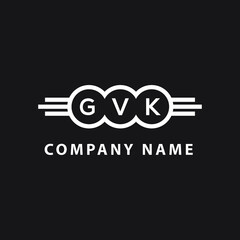 GVK letter logo design on black background. GVK  creative circle letter logo concept. GVK letter design.