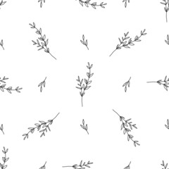 Obraz premium Hand drawn floral seamless pattern