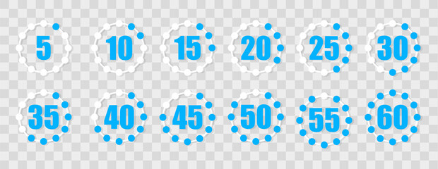 Set of Stopwatch Icon. timer clock icons. Vector Illustration