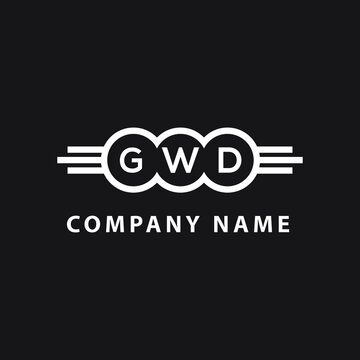 GWD letter logo design on black background. GWD  creative circle letter logo concept. GWD letter design.