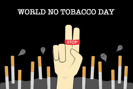 May 31st World No Tobacco Day. No Smoking Day Awareness. Poison of cigarette. Illustration. Giving up smoking. stop smoking concept.