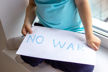 No war, stop the war. Little Ukrainian patriot. No war with Ukraine. The crisis of Ukrainian...