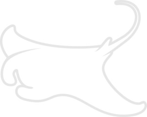 Manta Ray Silhouette. Isolated Vector Animal Template for Logo Company, Icon, Symbol etc 