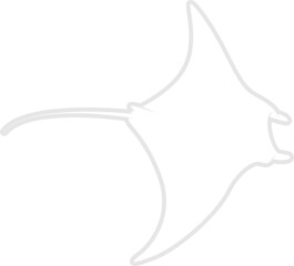 Manta Ray Silhouette. Isolated Vector Animal Template for Logo Company, Icon, Symbol etc 