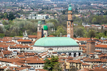 Aerial view of the city of Vicenza in Italy
