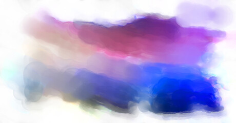 Abstract colorful watercolor frame isolated on white background. Digital art painting. Brush template for your design or text.