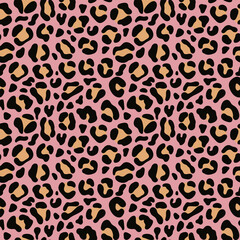 Leopard print. Abstract leopard skin seamless pattern in cartoon style.
