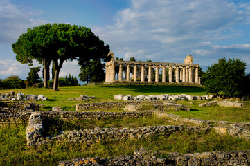 Fototapeta na wymiar Europe, Italy, Paestum, athena, ruins, Campania, tyrrhenian coast