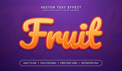 Fruit Editable Vector Text Effect.