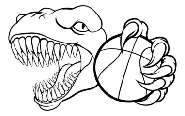 Dinosaur Basketball Player Animal Sports Mascot
