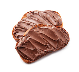 Toasts with chocolate paste