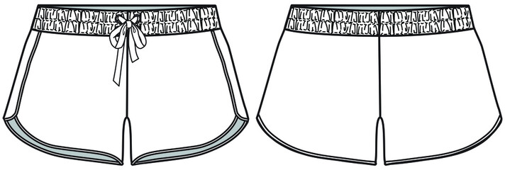 Athletic shorts flat sketch vector illustration