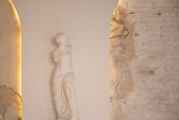 Venus statue in antique interior