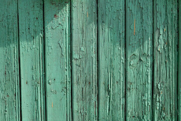 Naklejka premium Background picture made of old green wood boards