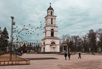 The Metropolitan Cathedral in Chisinau , The center of the capital city of Moldova