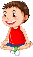 Cute boy cartoon character on white background