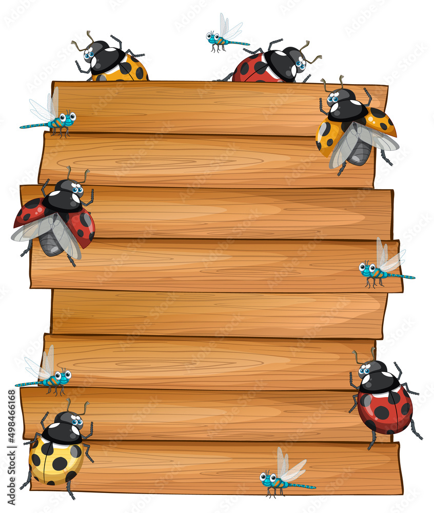 Poster insect with wooden frame board banner