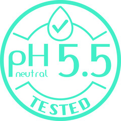 Neutral pH icon. pH Value icon. Neutral balance infographic. Water drop symbol