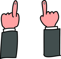 Hand drawn Left hand and Right hand with green graph and red graph Sock