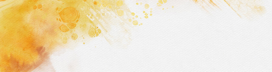 Abstract gold and yellow watercolor paint background.