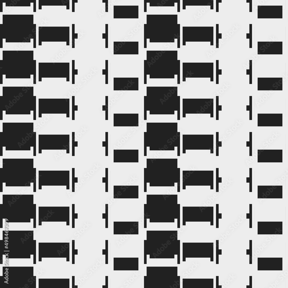 Poster Black and white abstract pattern of rectangles. Vector.