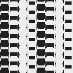 Black and white abstract pattern of rectangles. Vector.