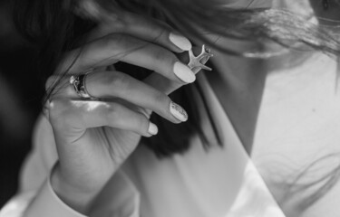 girl hands accessory concept jewel ring watch