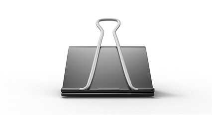 paper clip front view with shadow 3d render