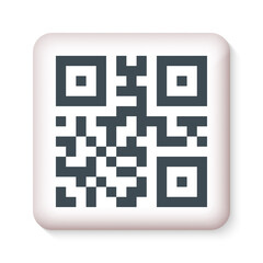 QR code 3d icon. Qrcode for scan. Security concept. Vector illustration.