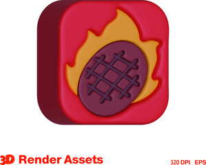 
cute 3d assets of food market, perfect for social media, game, website assets and many more