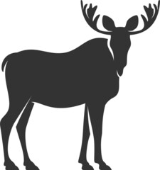 Moose Silhouette. Isolated Vector Animal Template for Logo Company, Icon, Symbol etc 