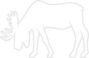 Moose Silhouette. Isolated Vector Animal Template for Logo Company, Icon, Symbol etc 